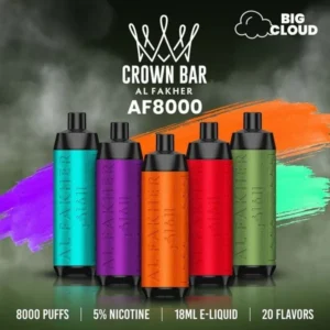 Al Fakher Vape Crown Bar Big Cloud 8000 Puffs 5% Nicotine Disposable Vape Wholesale - European Warehouse Stock