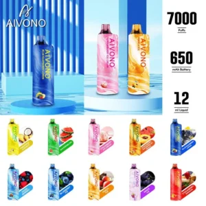 AIVONO AIM GUN 7000 Puffs 0% 2% 3% 5% Low Nicotine Rechargeable Disposable Vapes Pen Bulk Buy Wholesale
