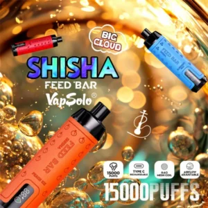 Vapsolo FEED BAR Shisha 15000 Puffs 0.5% Low Nicotine Rechargeable Disposable Vapes Pen Bulk Buy Wholesale