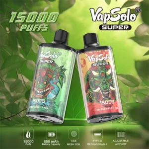 Vapsolo Super 15000 Puffs 2% 5% Low Nicotine Bulk Buy Rechargeable Disposable Vapes Pen Wholesale