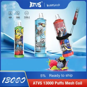 Atvs 13000 Puffs 5%  Low Nicotine Rechargeable Disposable Vapes Pen Bulk Buy Wholesale