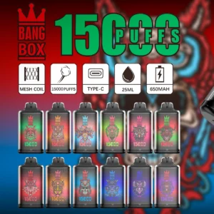 Bang Box S1 15000 Puffs 0% 2% 3% 5% Low Nicotine Rechargeable Disposable Vapes Pen Bulk Buy Wholesale