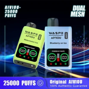WASPE 25000 PUFFS Dual Mesh Box 0% 2% 5% Low Nicotine LED Display Rechargeable Disposable Vapes Pen Bulk Buy Wholesale