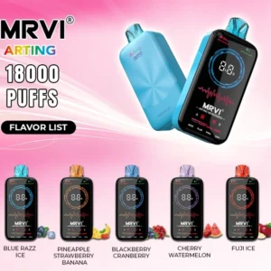 MRVI Arting 18000 Puffs Dual Mesh Full Screen Display 2% 5% Low Nicotine Rechargeable Disposable Vapes Pen Bulk Buy Wholesale