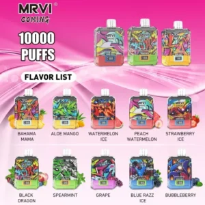 MRVI Coming 10000 Puffs Digital Screen 2% 3% 5% Low Nicotine Rechargeable Disposable Vapes Pen Bulk Buy Wholesale