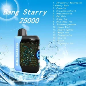 Bang Starry 25000 Puffs 3D Curved Screen 0% 2% 3% 5% Low Nicotine Rechargeable Disposable Vapes Pen Bulk Buy Wholesale