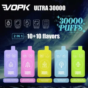 VOPK ULTRA 30000 Puffs Double Flavour Dual Mesh Digital Screen 2% Low Nicotine Rechargeable Disposable Vapes Pen Bulk Buy Wholesale